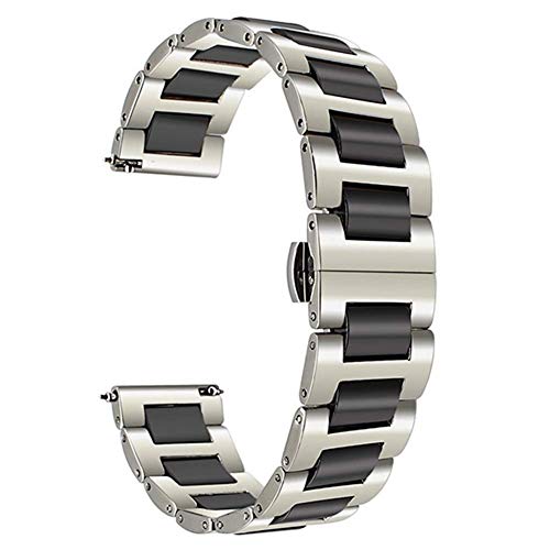 Bracelet 46mm acier céramique anti-rayure pour montre connectée