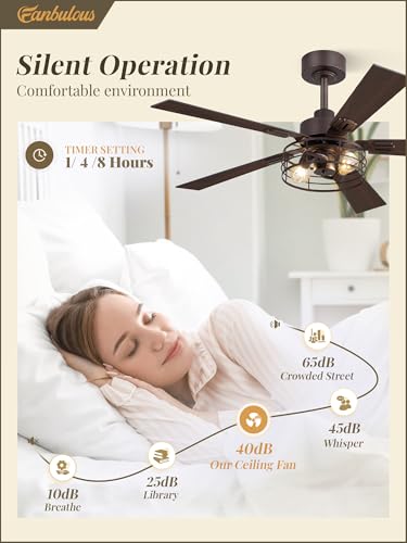 Image of Fanbulous 48 Inch Farmhouse Rustic Ceiling Fan with Light & Remote