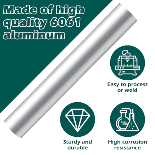 Image of 2 Inch Solid Aluminum Rod, Long 13 inch Aluminum Round Stock, 6061 T6 Aluminum Round Bar for Industry Construction, DIY Crafts, New Lathe Bar