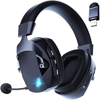Acinaci Wireless Gaming Headset with Detachable Noise Cancelling Microphone, 2.4G Bluetooth - USB - 3.5mm Wired Jack 3 Modes Wireless Gaming Headphones for PC, PS4, PS5, Mac, Switch, Phone, Tablet