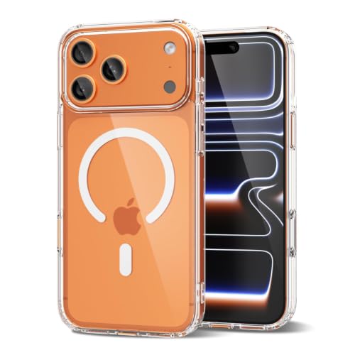 oakxco for iPhone 17 Pro Max/ 18 Pro Max Case Clear Magnetic Compatible with Magsafe, Cute Thin Slim Transparent Anti-Yellow Acrylic, Hybird Hard Plastic & Silicone Mag Safe Phone Case Women, Clear