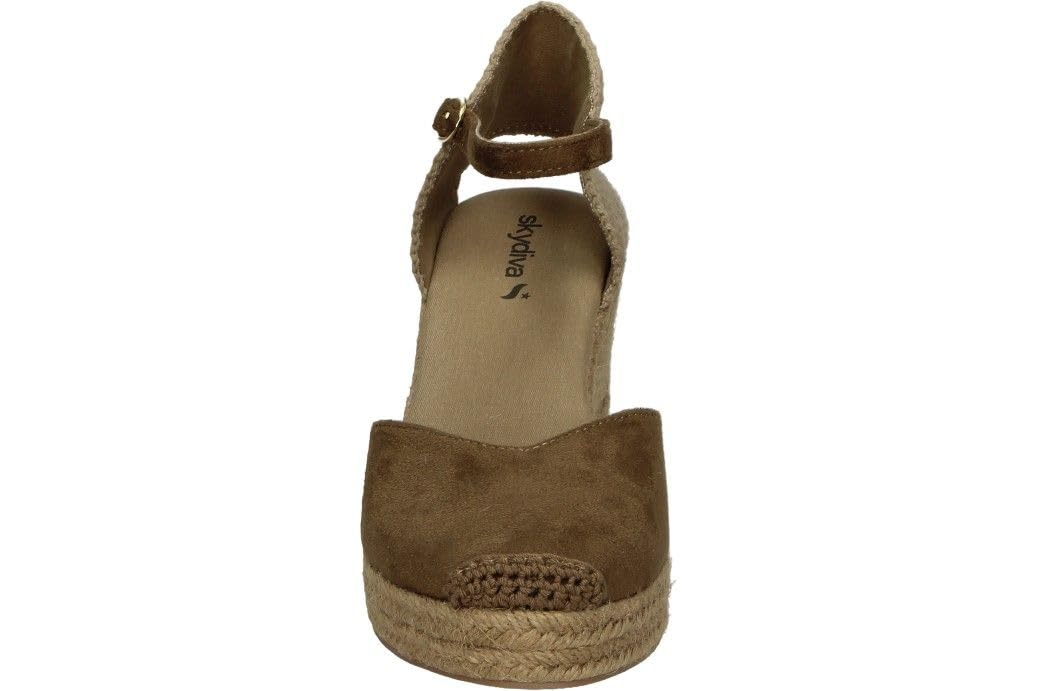 Skydiva Espadrillas con zeppa Aesthetic + da donna - iute da sparto, con fibbia - Espadrilles con zeppa alta e confortevole, eleganti e versatili