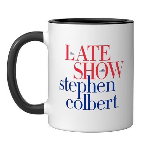 Late Show with Stephen Colbert Officially Licensed Ceramic Mug, Black/White