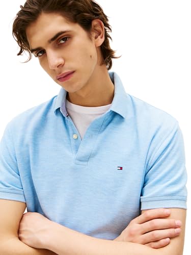 Image of Tommy Hilfiger Men's Short Sleeve Moisture Wicking Stretch Polo Shirt With Quick Dry + Uv Protection