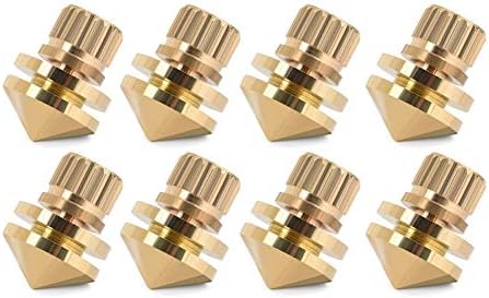 Tihebeyan Set of 8PCS Speaker Spike Pad, Copper Floor Speaker Isolation Spike Feet Stand for DVD Player Amplifier Instrument Heavy Speaker