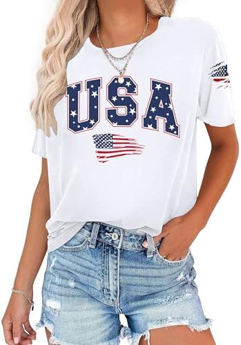 American Flag Shirts for Women: 4th of July T-Shirts Patriotic To...
