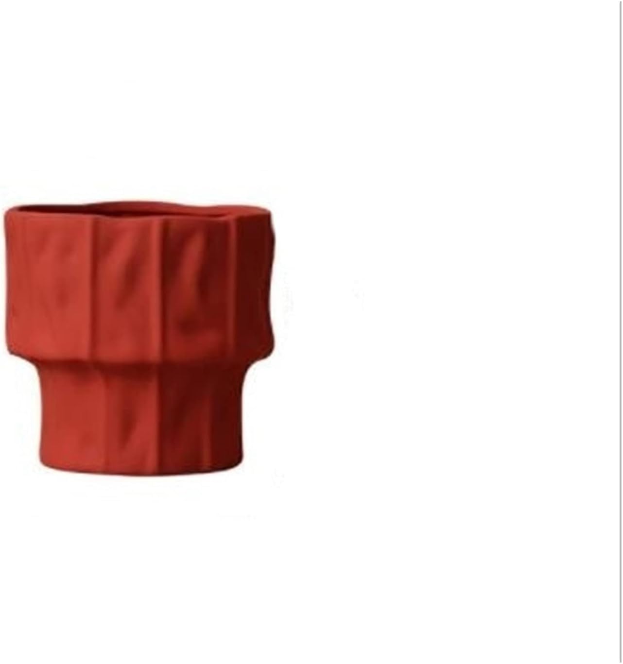 Vase Desktop Flower Vase Decor Ceramic for Room Decoration Tabletop Pot Vases Flowers(A Red)
