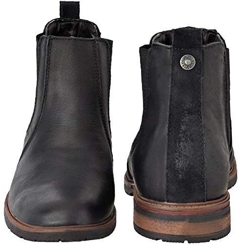 Bota Chelsea Masculino Couro Casual Fecho Elástico Reforçada Preto 42