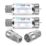 Saillong 2 Pcs LTE Filter for TV Antenna with Coaxial Cable Quick Connector, 4G 5G LTE Signal to Reduce...