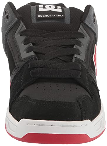 DC Shoes DC Men's Stag Skate Shoe Black/RED/Grey 7.5