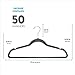 Zober Velvet Hangers 50 Pack - Heavy Duty Gray Hangers for Coats, Pants & Dress Clothes - Non Slip Clothes Hanger Set - Space Saving Felt Hangers for Clothing