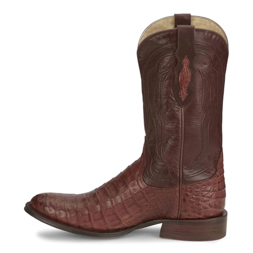 Tony Lama Mens Tremaine Croc Embossed 12 Inch Round Toe Dress Boots Mid Calf - Brown - Size 10.5 D3