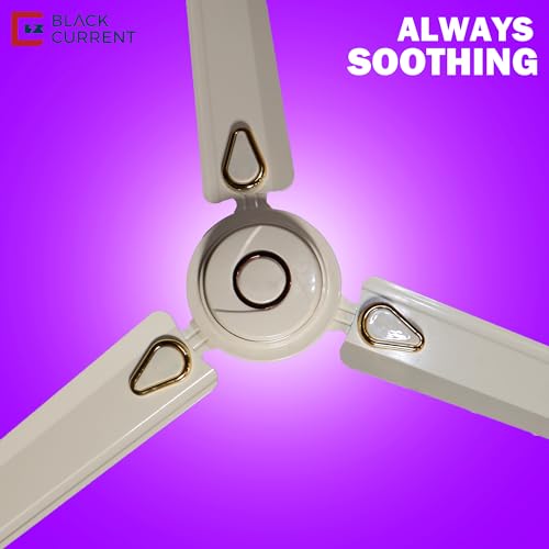 Image of Black Current high speed 1200 mm Ceiling Fan for Home, Ceiling Fan, energy efficient fans, 390RPM, Rust Free Coating for Long Life - Kittu (Ivory)