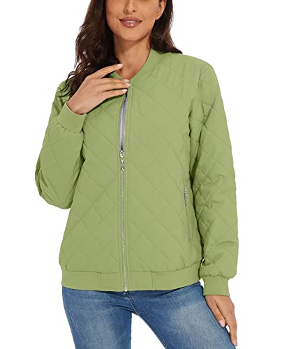 Magcomsen Ladies Fleece Jacket Long Sleeve Jackets Bomber Jackets Casual Outerwear Puffer Jacket With Pockets Quilted Jacket For Winter #TOP3