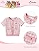 Disney Princess Toddler Girl 2 Piece Outfit Light Pink Short Sleeve Character Print Button Knit Elegant Top & Tweed Skirt Set Birthday Party Dress Costume Summer Holiday Clothes Gift 2T