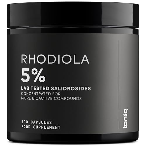 Toniiq Triple-Strength 600mg Rhodiola Rosea - 120 Capsules - 5% Salidroside Concentrated Extract - Highly Purified and Bioavailable