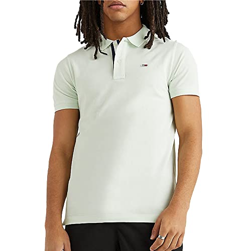 Tommy Jeans Herren Poloshirt TJM Slim Placket Polo Minty hellgrün - M