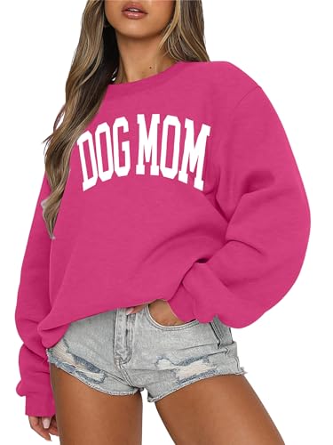 KNEYATTA Dog Mom Sweatshirt Women Dog Lover Sweatshirt Funny Graphic Fall Sweatshirts Mam Pullover Tops - Main Image