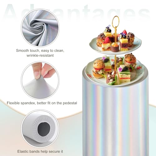Fundas de soporte elásticas de tela de aluminio para pedestales 4