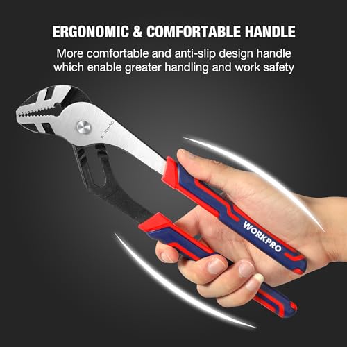 WORKPRO 3 Piece Groove Joint Plier Set, 12/10/8 Inch Adjustable Water Pump Pliers, Straight Jaw Pliers for Home Repair, Gripping, Nuts, Bolts, Pipe & Fittings by WORKPRO - Image 5