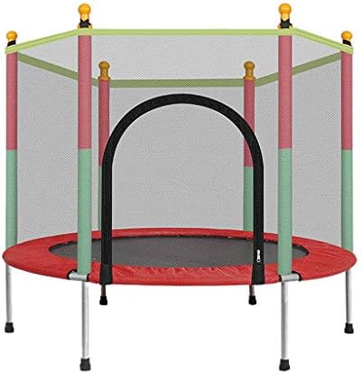 【 US Stock】 Kids 5-Foot Jump Trampoline with Net Enclosure Cover Garden Indoor and Outdoor Jumper Toy for Kids Family Happy Time, Easy to Installation