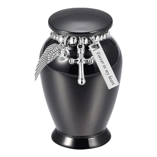 Compacts Cremation Container Aluminum Alloys Construction Decorative Crosses Chain for Memorials Ashes Urn