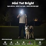 WARSUN T7 Pro EDC Torch, 400 Lumens Compact Pocket Flashlight, USB-C Rechargeable, IPX4 Water Resistant, Dual Material Body, Red & Blue Strobe Light (1, Black) - Image 5