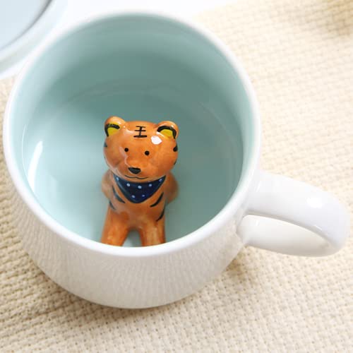 Arawat Taza Tigre Tigre Regalo Taza 3d Animal Divertido Taza De Café Taza De Cerámica 350ml Taza De Té Navidad Tiger Taza De Café Regalo De Cumpleaños Para Novio Niños Mujeres Hombres