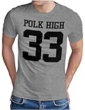 OM3® POLK-HIGH-33 Camiseta para hombre – Al Bundy Kult TV Serie High School American Football – S – 5XL, gris, XL