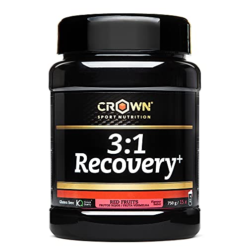 Crown Sport Nutrition 3:1 Recovery+, recuperador muscular con aislado de proteína Whey. Rápida asimilación y alto contenido en aminoácidos (Bote de 750g, Frutos Rojos)