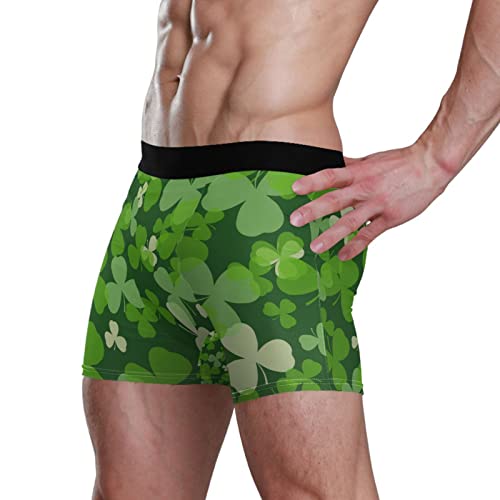 susiyo Green and White Clover Leaves Boxer Briefs for Men Underwear Multisize4