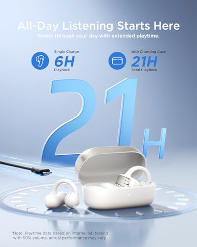TALIX X8 Open Ear Clip-On Wireless Earbuds w/ AI ENC & Bluetooth 6.0 (White or Pink) - image 7