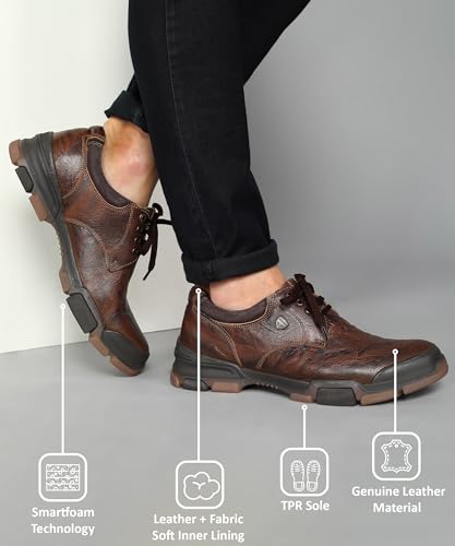 Image of Buckaroo: Anaiya Genuine Leather Brown Casual Shoes for Mens
