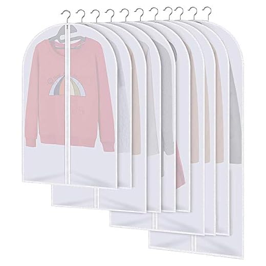 MUOIVG Fundas de Ropa 10 PCS, Antipolvo, Impermeables y con Humedad, con Cremallera,Bolsas De Ropa Transparentes, para Traje Camisas, Disfraces, Abrigos, Vestido,Blanco