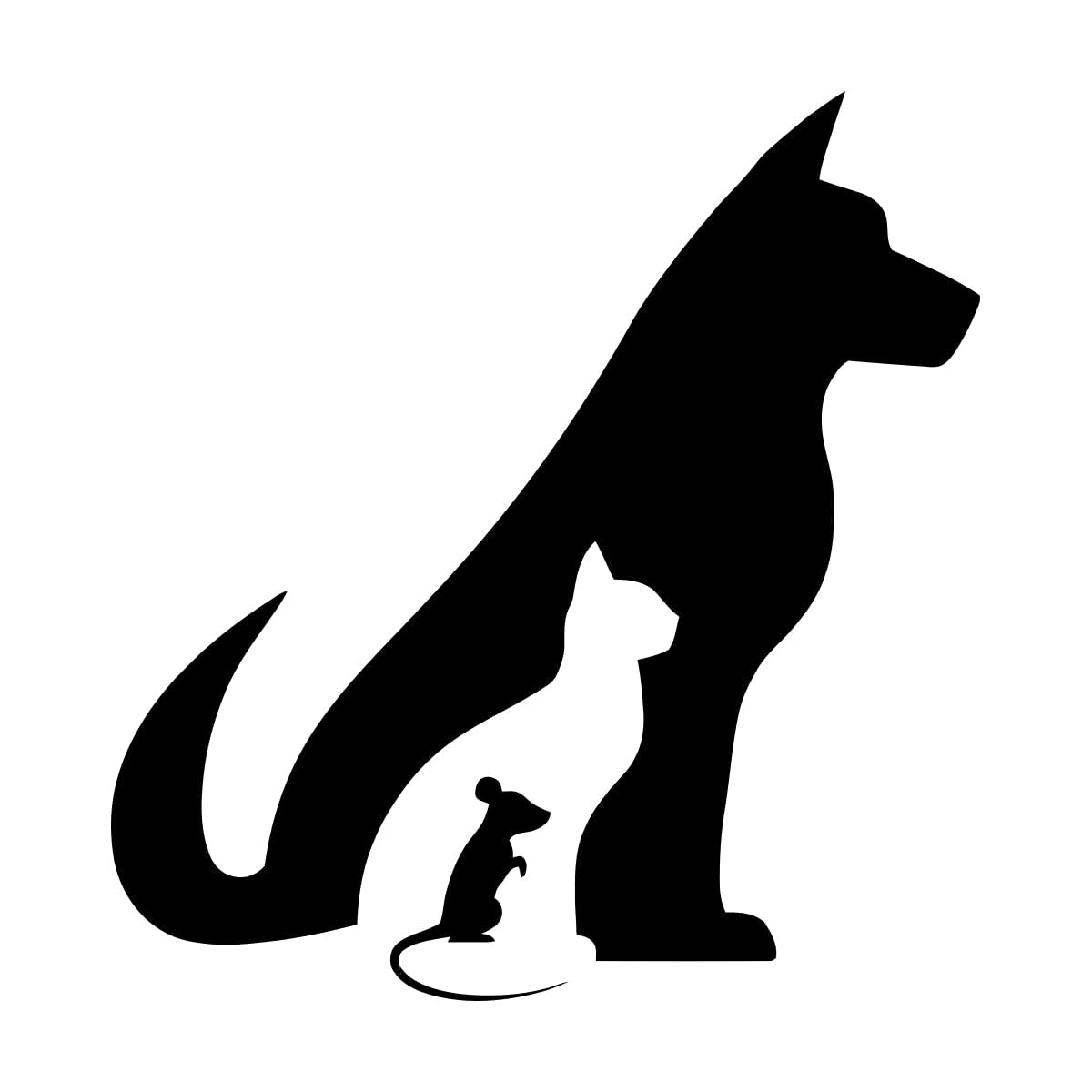 Vinyl Art Sticker Pet Dog Cat Mouse Animal Veterinary Grooming 54x56.9cm Do not Damage the wall Surface Large Black