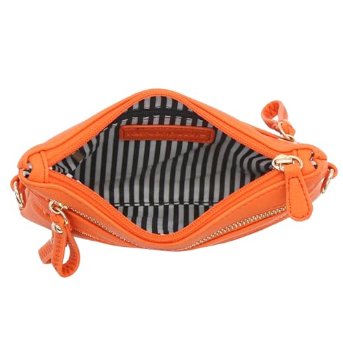 Image of FashionPuzzle Multi Zipper Pocket Small Wristlet Crossbody Bag