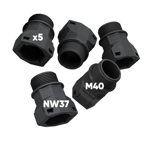 Kalitec 3805017   Racor recto para manguera (5 unidades, NW37 M40, conector de tubo corrugado, conector NW37 M40)