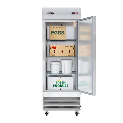 Image of KoolMore 29 inch Stainless Steel Solid Door Commercial Reach-in Refrigerator Cooler - 19 cu. ft (RIR-1D-SS-19C)