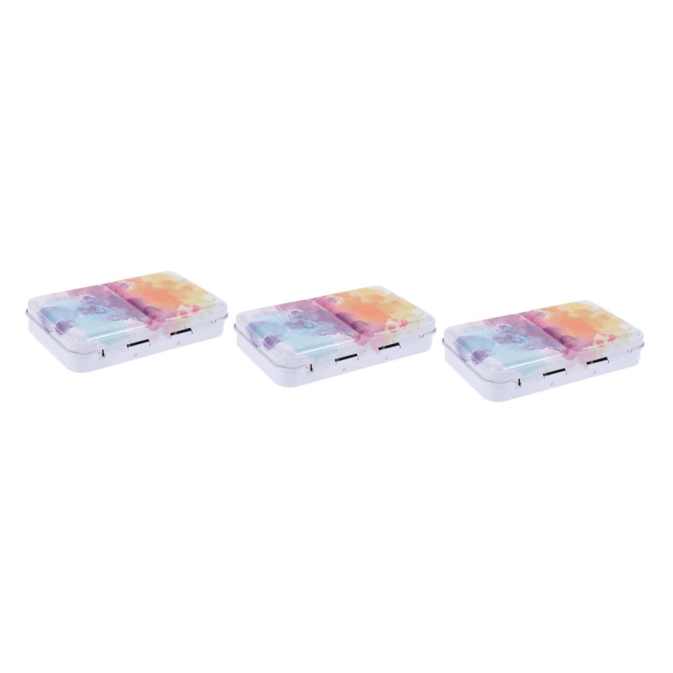 Operitacx 3sätze Aquarellfarben Palette Box Tragbare Luftdichte Pigmentbox Mit Fächern Und Farbverlauf Für Künstler Und Hobbymaler Zur Farbmischnung Und Aufbewahrung