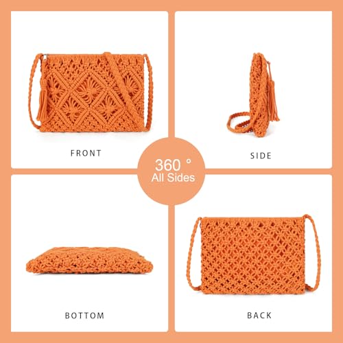 Image of Gladdon Bohemian Small Crossbody Bag for Women Stylish Woven Shoulder Purse | Hand Weaving,Small Boho Crossbody,Lightweight,with Tassel,Travel Vacation,Daily Use,Sturdy Straps,Showcasing Individuality