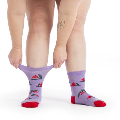 Wide Open Crew Socks for Women – Merino Wool, Comfortable Cotton Blend High Long Socks for Everyday Wear (9507)