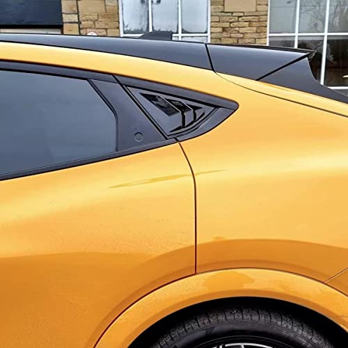 Aoskonology For Mustang Mach E Quarter Side Window Scoop Louvers Cover Window Visor Cover Abs (Glossy Black) #TOP5