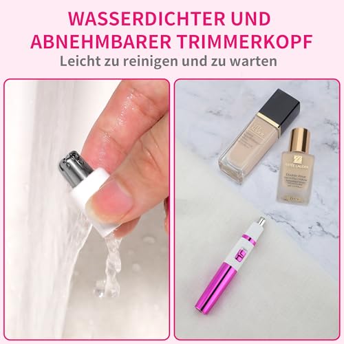 Nasenhaartrimmer Frauen, Damen Schmerzloser Ohr- und Nasenhaartrimmer für Frauen, Augenbrauen...
