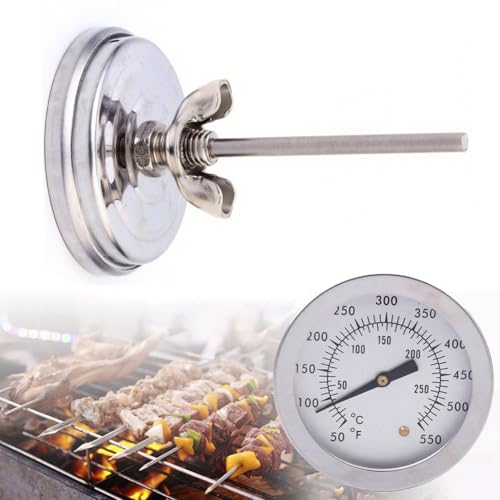 MoSundi Bimetallisches Grill-Ofenthermometer aus Edelstahl mit Dual-Celsius- und Fahrenheit-Skala, langlebiges Grill-Temperaturmessgerät für präzises Kochen, 50 ~ 500 °C MoSundi Bimetallisches Grill-Ofenthermometer aus Edelstahl mit Dual-Celsius- und Fahrenheit-Skala, langlebiges Grill-Temperaturmessgerät für präzises Kochen, 50 ~ 500 °C