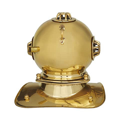 Deco 79 Brass Metal Diver Helmet Clock, 8" x 7" x 8", Gold by deco 79 - Image 3