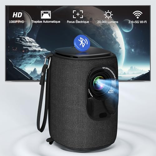 Videoprojecteur, Lisowod Projecteur FHD 1080P avec 20000L, 50 °Auto...