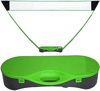 Ynredee Pop Up Badminton Set,Portable Badminton Net Set with Carry Box,Height Adjustable Volleyball Tennis Badminton Net Stand Set for Indoor Beach Sports Outdoors