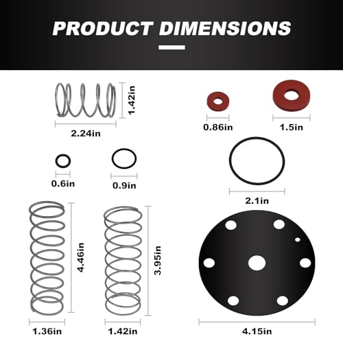 seork 3/4-1\" Backflow Preventer Repair Kit Fits for Wilkins Zurn Backflow Preventer Models 975XL & 975XL2 Reduced Pressure Backflow Preventer Complete Repair Kit with Springs,O-rings