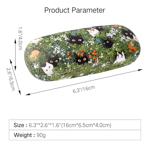 Image of PERFECTSIGHT Hard Shell Eyeglasses Case, PU Leather Protective Glasses Case, Cute Eyeglass Case for Women Men Girls