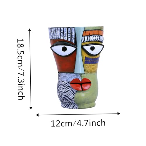 Jardinière de visage avec drainage pot de tête cubiste abstrait pour plante grasse intérieure - 7